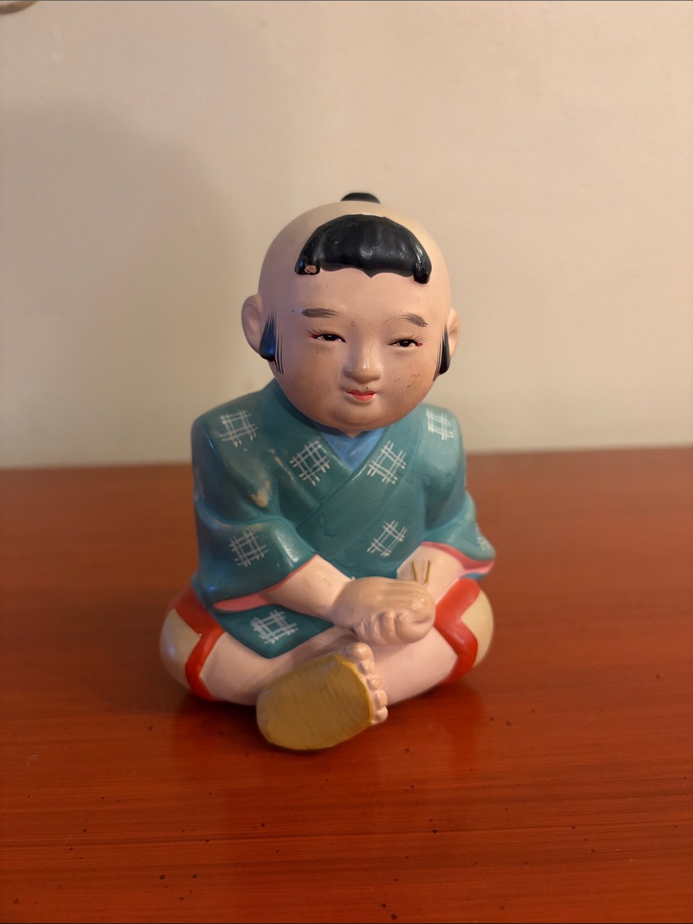 Vintage Japanese Hand-Painted
Ceramic Fukusuke Figurine
